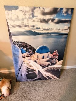 Santorini Wrapped Canvas Print