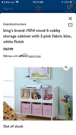Kids Brand r1014 Wood 6 Cubby