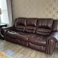 Leather Recliner Sofa Set
