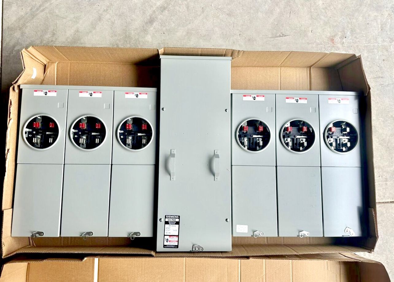 Siemens WEPK6611 600Amp 6-Gang Uni-Pak Meter Panel 125a Per Socket New Version