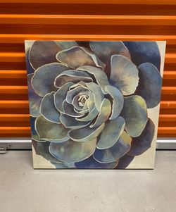 Blue Succulent Canvas Walk Art 