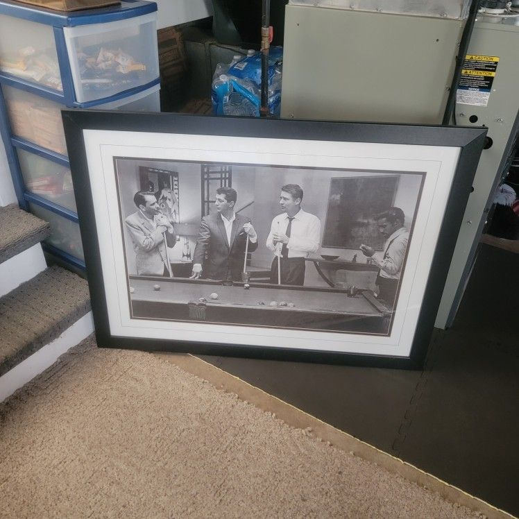 2 Very Large Framed And Matted Rat Pack Pictures 44x34 Both For 150