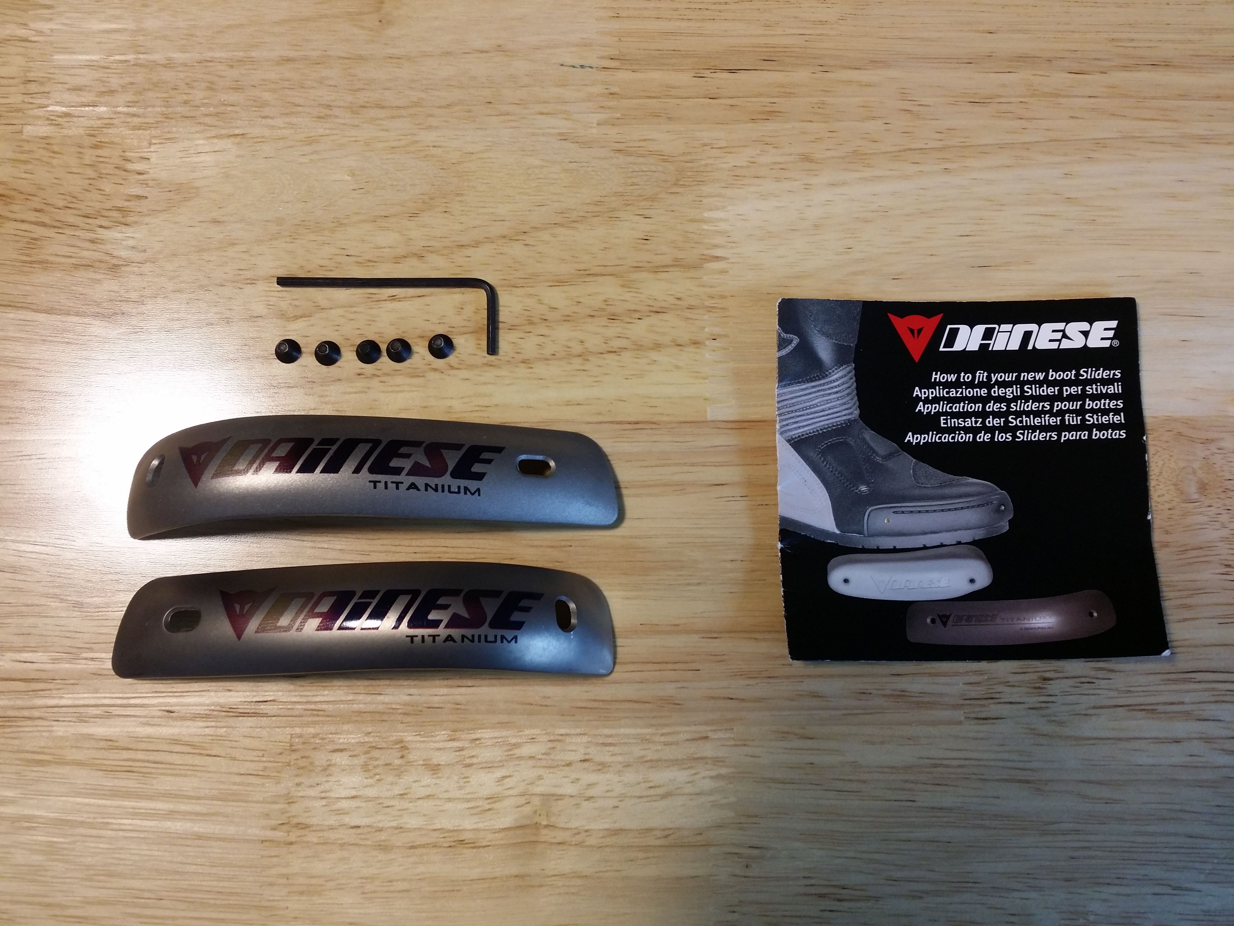 Dainese titanium toe sliders