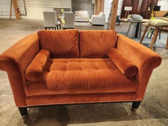 VELVET RUST LOVESEAT! MADE IN USA!