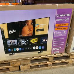 65" Screen Led Smart 4k By Samsung Crystal Ultra HDTV 2025 Model.  1 YEAR WARRANTY 