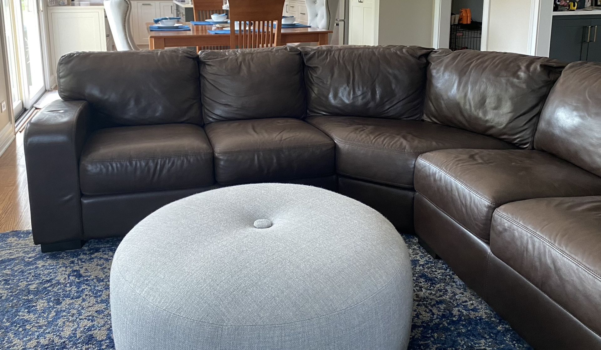 Brown Leather Sectional