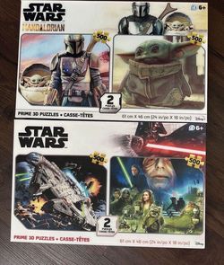 NEW Disney 2-Pack 3D Puzzles Star Wars The Mandalorian (500pc Each) $15 for both