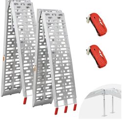 ATV Loading Ramps with Support Legs for Pickup Truck, 7.5FT Aluminum Folding Ramp, Upgraded Ramps for Motorcycle, Snow Blower, Dirt Bike, Lawnmowers /