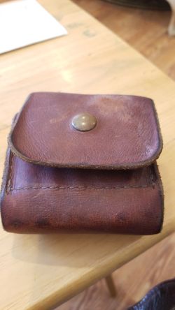 Vintage leather rifle amo holder wallet belt