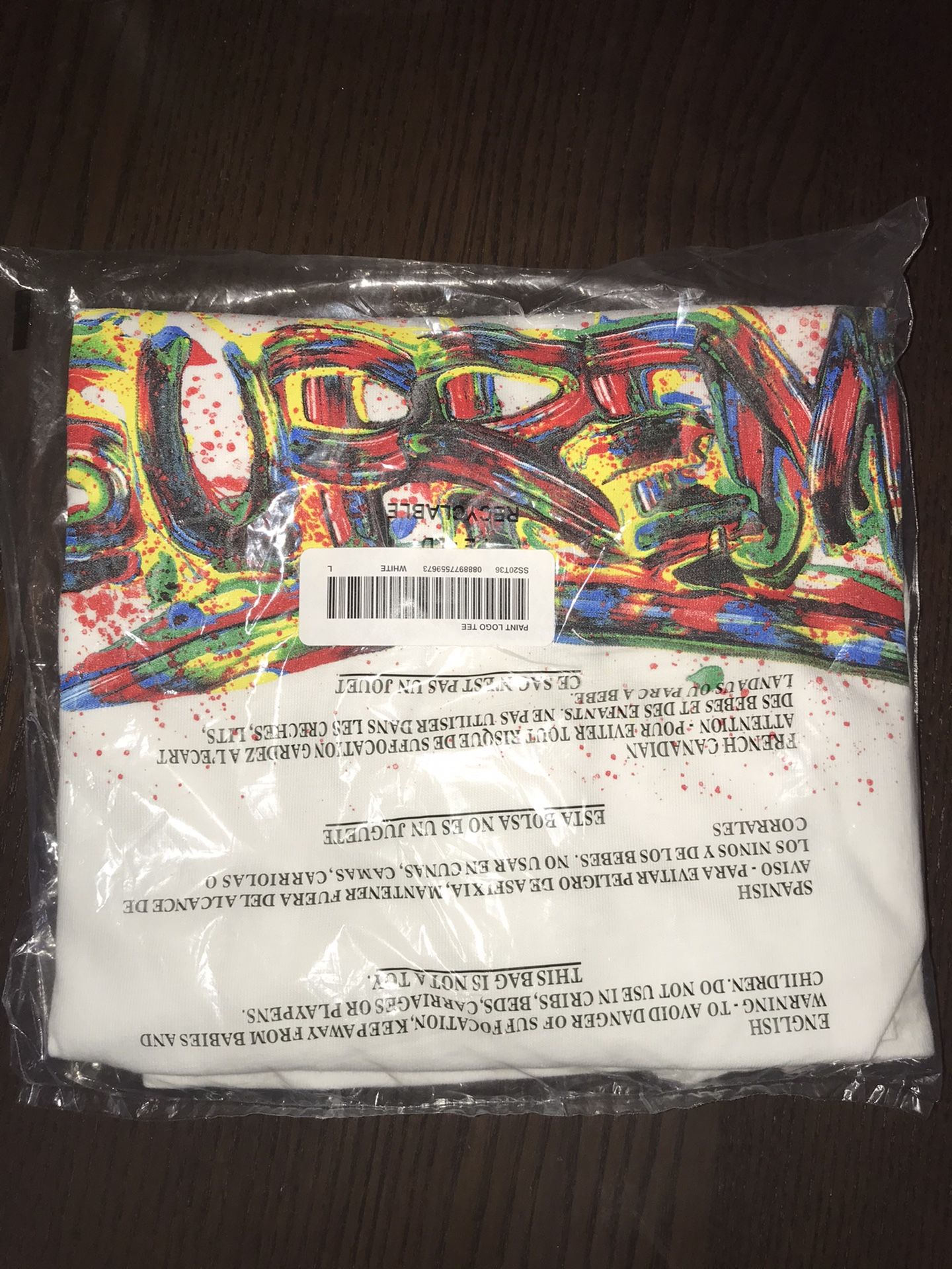 Supreme “paint logo” white tee