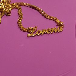 LORENA NAME PLATE NECKLACE GOLD PLATED 
