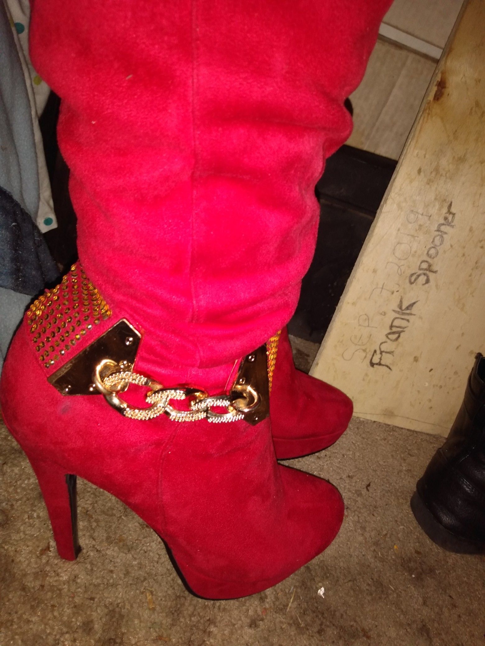 Red beautiful designer boots