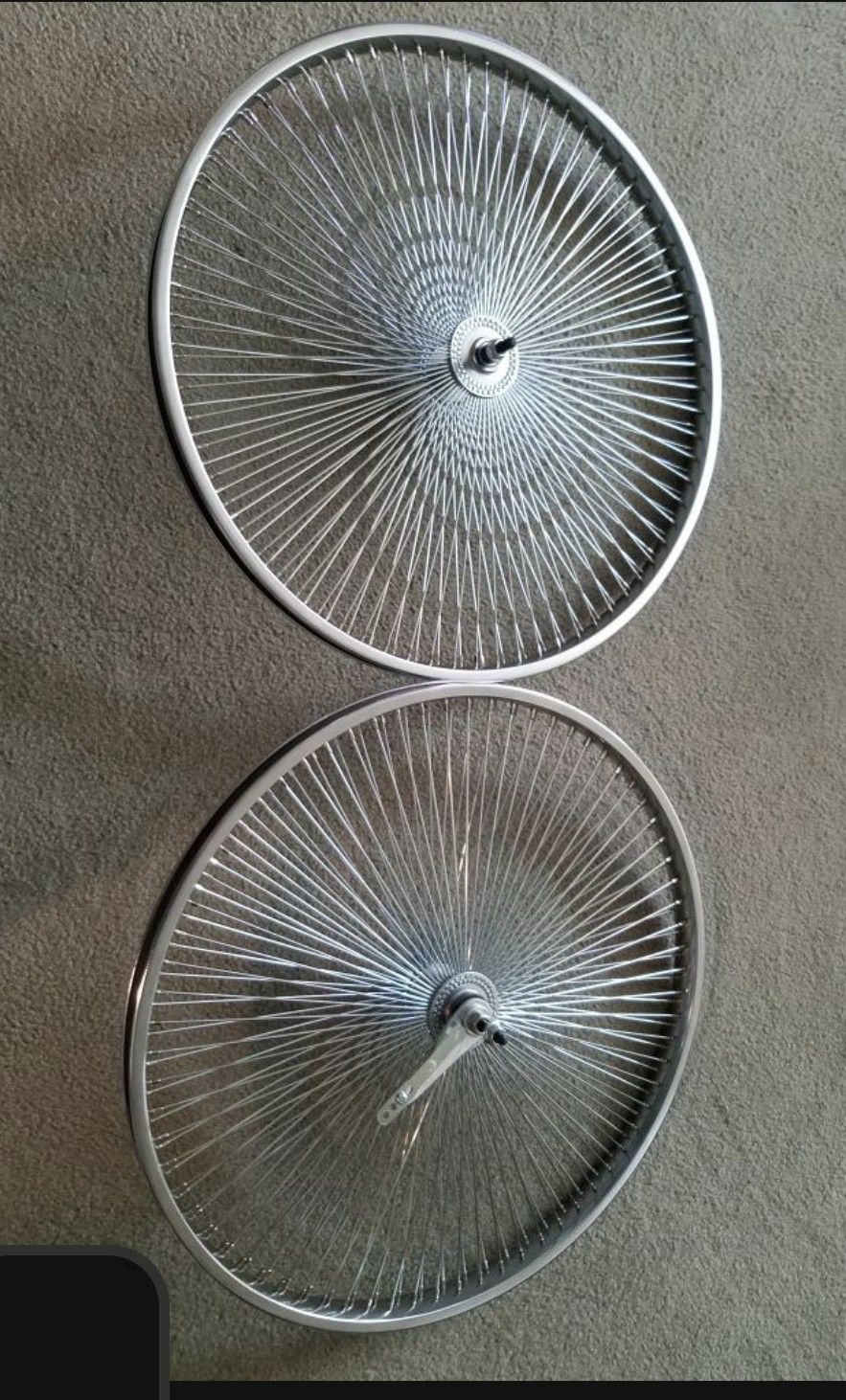 TWO NEW CHROME 144 SPOKE 26 INCH BEACH CRUISER BICYCLE RIMS, FRONT