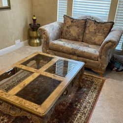 Royal Wood  ,  , Sofa , Loveseat, Coffee Table And a Side  Table 