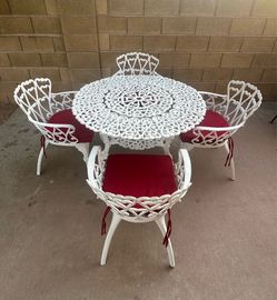 Patio set. Table and chairs. New cushions.