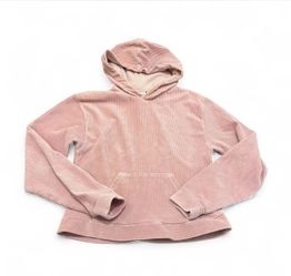 Topshop Blush Pink Cropped Velour Hoddie