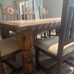 $350 OBO/ Must Pick Up Today….Wooden Dining Table with Stone Inlay 