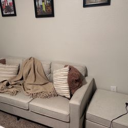 Couch And Lamp & Mirror