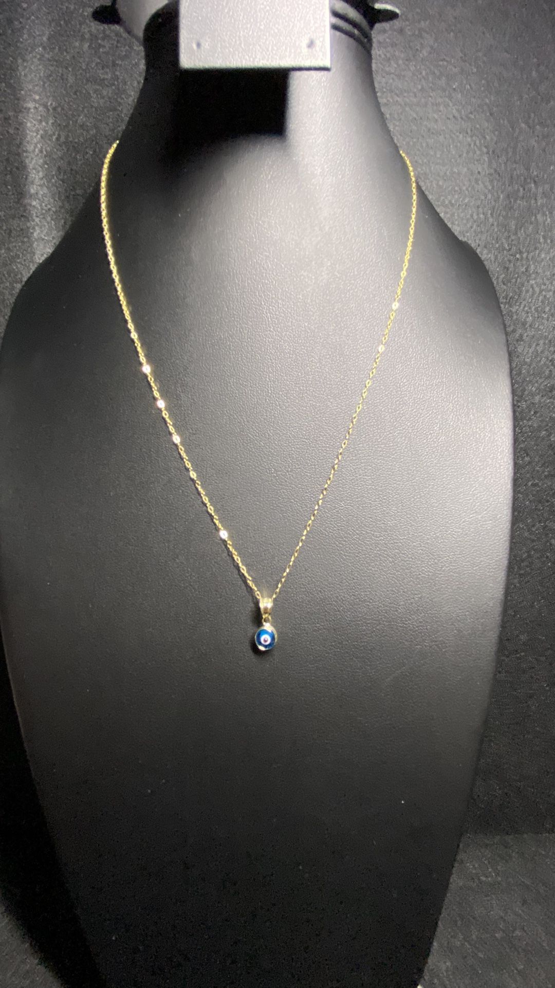 14k Gold Rolo Necklace & 14k Gold Evil Eye Pendant 🧿