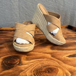 TORRID Tan Espadrille Mule Wedge