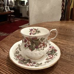 Cup & Saucer Queen's Fine Bone China Rosina China Co. Ltd. "Wild Flowers"