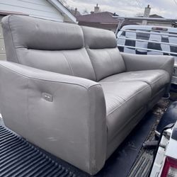 Modern Style Leather Power Reclining Sofa