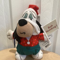 Rare Santa DROOPY Bah Humbug! 9” Plush By APPLAUSE Inc. Vintage 1990 With Tags