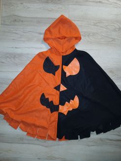 Teenagers one size pumpkin poncho halloween costume