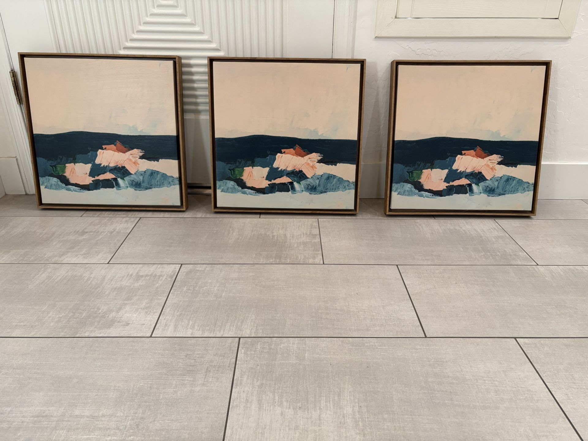 Set Of 3 Frames Canvas Artwork Wall Decor