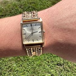 18k solid yellow rose gold vintage omega dress watch retro automatic 24 jewels