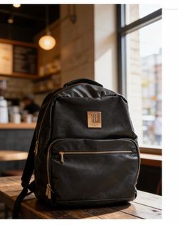Monster Energy Ultra Black Premium Drink Promo backpack featuring gold hardware