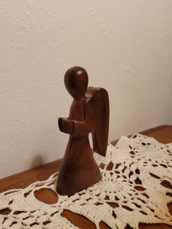 Small Vintage Wooden Angel