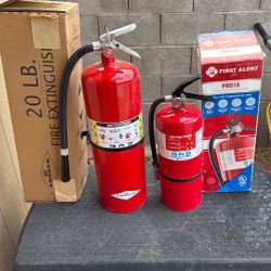 2- 20 Lbs  4-10lbs  Fire Extinguishers 