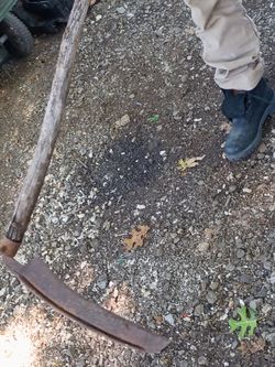 Vintage Scythe with Wooden Handle