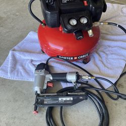 Porter Cable Pancake 16 Gallon 150 Psi Compressor With Finished Nailer Gun. Excellent Condition.  Price Is Firm.  Cash Only.