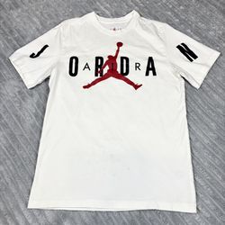 NIKE AIR JORDAN JUMPMAN AIR STRETCH T-SHIRT WHITE sz Medium USED