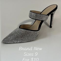 Black And Silver Heels