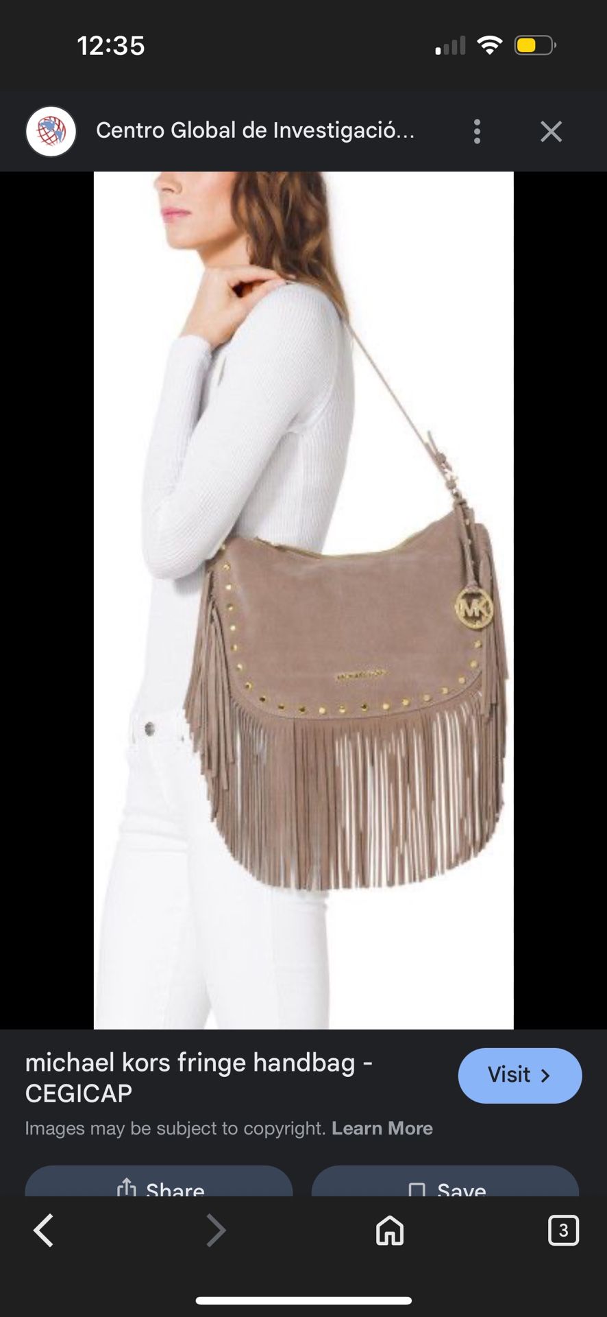 Michael Kors Brown Suede Fringe Shoulder Bag