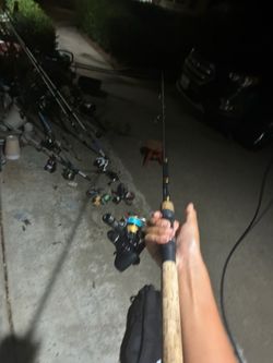 daiwa shock spinning rod medium with 2000 size reel and 20lb braid
