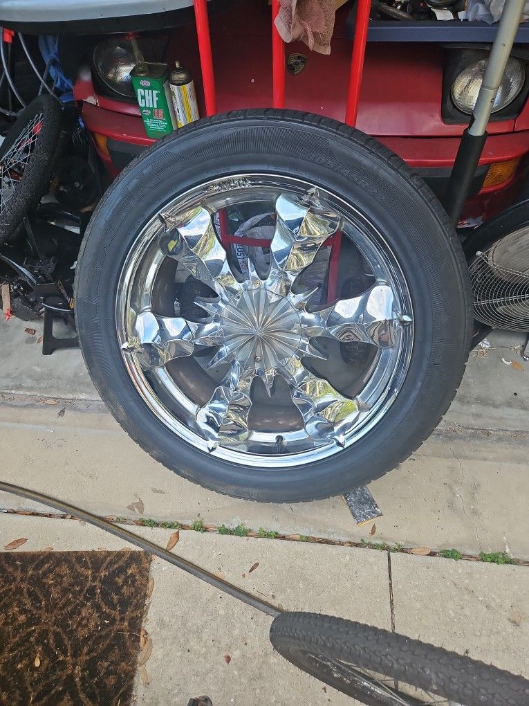 22 Inche SINISTER rims And Tires 5 Bolt Universal