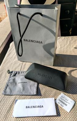 NEW (empty) Balenciaga Hardshell Sunglasses Case (7" x 3") + Small PPR Shopping Bag, Dustbag and COA