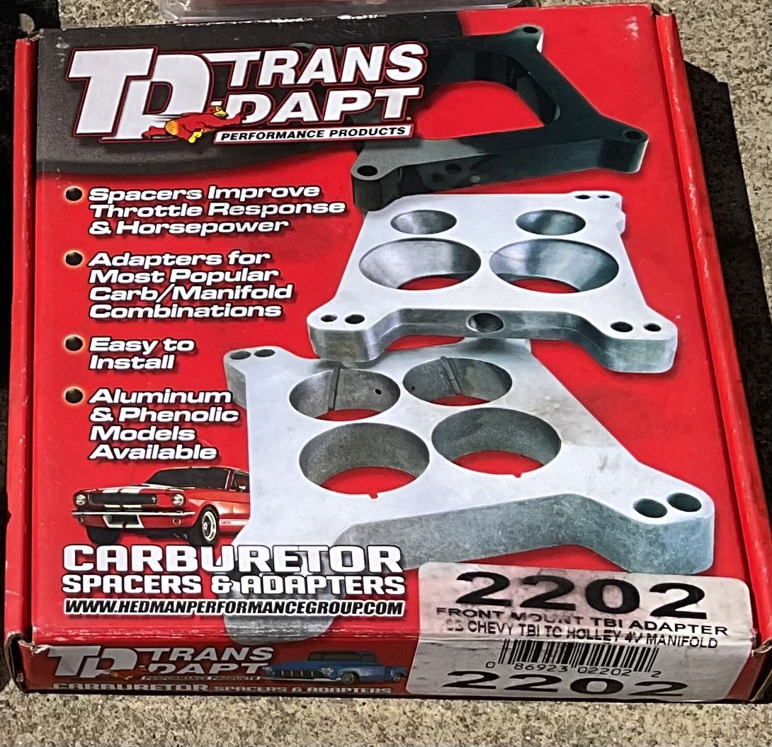 TransDapt Carburetor to TBI Adapter/Spacer Chevy Small Block Holley