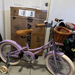 Brand New ACEGER Purple Bike For Girls 16 Inch With Training Wheels 