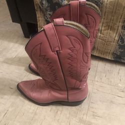 Pink Leather Boots