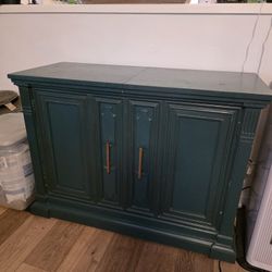 Sideboard Cabinet On Wheels - Expandable Top + Storage Drawer