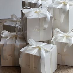 White GIFT BOXES 3”x 3” X 3” Wedding Party Supplies