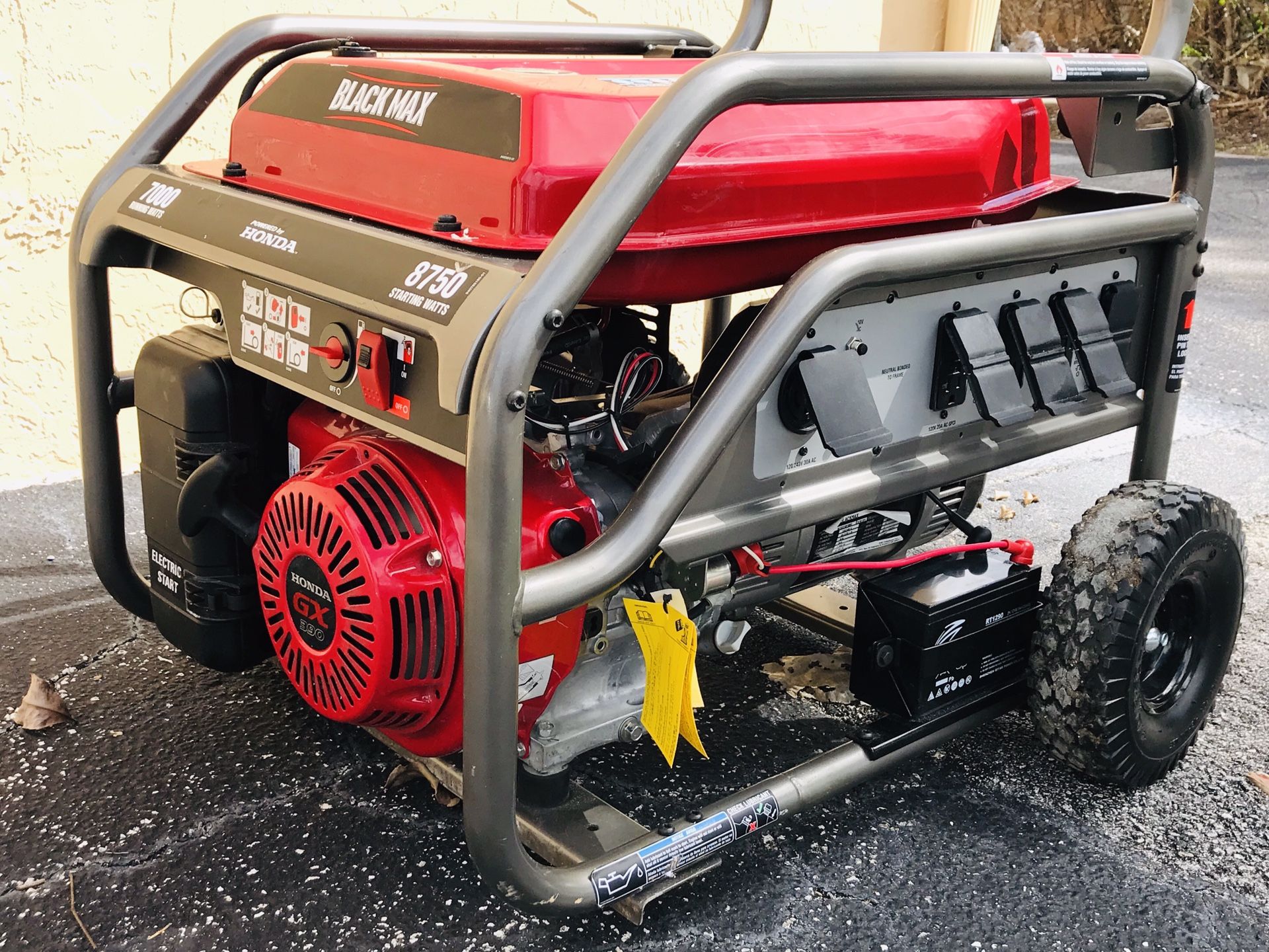 Honda black max generator 7000 running watts Electric start GX 390 for