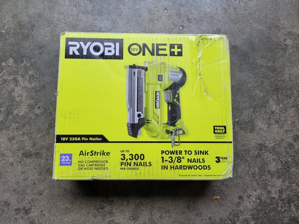 NEW RYOBI P318 18V ONE+ AIRSTRIKE 23-GAUGE CORDLESS PIN NAILER - TOOL ONLY
