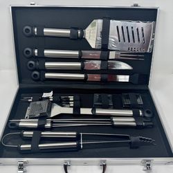 Picnic at Ascot 20 Piece Stainless Steel BBQ Barbecue Grill Tool Set with Aluminum Case