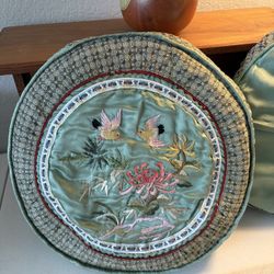 Embroidered Silk Decorative Pillows